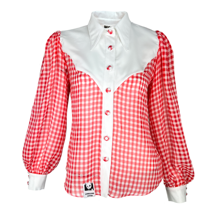 Anytime Cowboy Blouse - Red Gingham