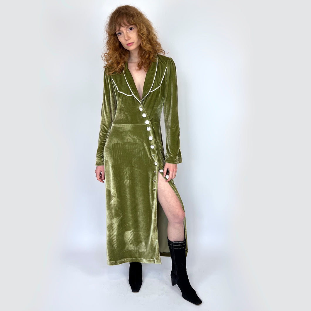 Cademar Velvet Dress - Green SAMPLE SALE