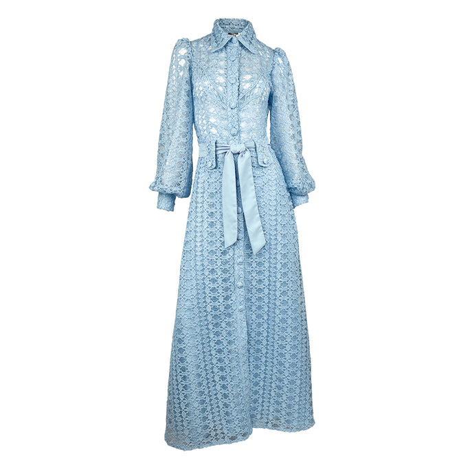 Cowboys Tears Dress - Blue guipure lace