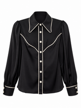 Load image into Gallery viewer, Anytime, Cowboy blouse - Black