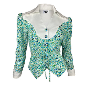 Lonesome Cowgirl blouse - blue floral