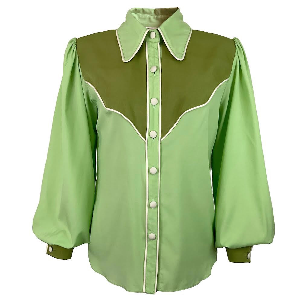 Anytime, Cowboy Blouse - Green