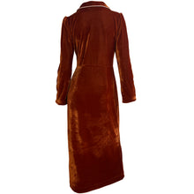 Load image into Gallery viewer, Cademar Velvet Dress - Cognac Brown