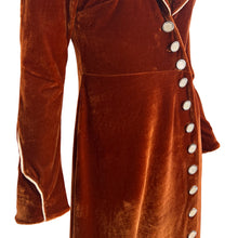 Load image into Gallery viewer, Cademar Velvet Dress - Cognac Brown